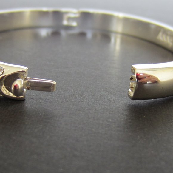 Anne Klein Silver Tone Pave Set Crystal Bangle - Picture 8 of 9